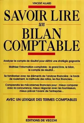 Couverture du produit · Savoir lire un plan comptable : [avec un lexique des termes comptables]