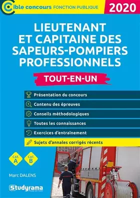 Couverture du produit · Lieutenant et capitaine des sapeurs-pompiers professionnels 2020: Tout-en-un