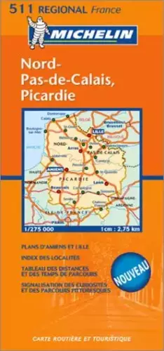 Couverture du produit · Carte routière : Nord-Pas-de-Calais, Picardie