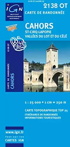 Couverture du produit · Cahors/Saint-Cirq-Lapopie/Vallee du Lot et du Cele GPS: IGN.2138OT