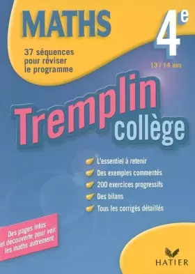 Couverture du produit · Tremplin Collège : Mathématiques, 4e - 13-14 ans
