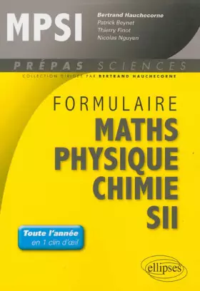 Couverture du produit · Formulaire Mathématiques Physique Chimie SII MPSI