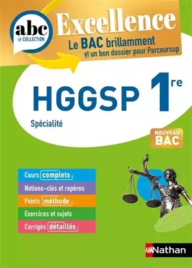 Couverture du produit · HGGSP 1re - ABC Excellence - Bac 2026 - Programme de première 2025-2026 - Enseignement de spécialité - Cours complets, Notions-
