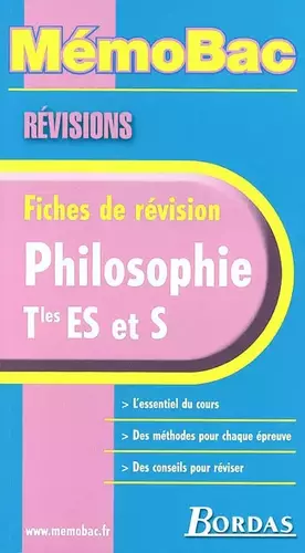 Couverture du produit · MEMO REVISION PHILO TERM ES/S (Ancienne Edition)