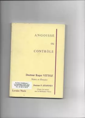 Couverture du produit · Angoisse ou contrôle : Notes et pensées
