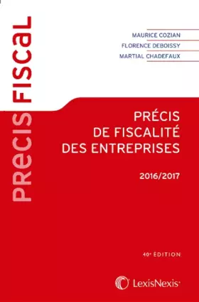 Couverture du produit · Précis de fiscalité des entreprises 2016-2017