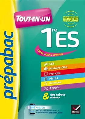 Couverture du produit · Prépabac Tout-en-un 1re ES: toutes les matières de la Première ES