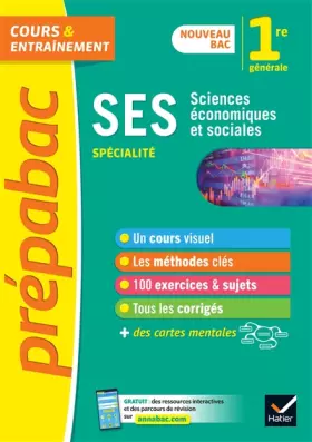 Couverture du produit · SES 1re générale (spécialité) - Prépabac: nouveau programme de Première (2020-2021)