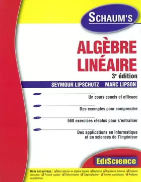 Couverture du produit · Algèbre linéaire : Rappels de cours et exercices corrigés