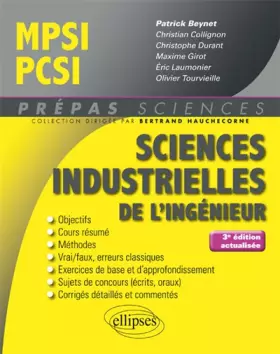 Couverture du produit · Sciences industrielles de l'ingénieur MPSI - PCSI - 3e édition actualisée