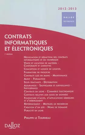 Couverture du produit · Contrats informatiques et électroniques 2012/2013-7e éd.: Dalloz Référence