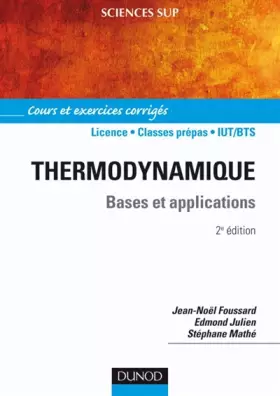 Couverture du produit · Thermodynamique : Bases et applications