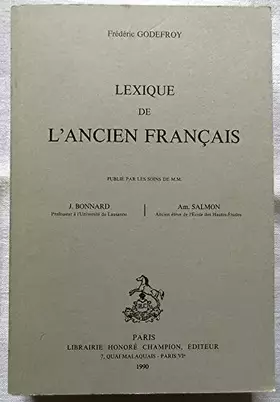 Couverture du produit · Lexique de l'ancien français