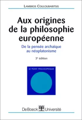 Couverture du produit · Les origines de la philosophie en Europe