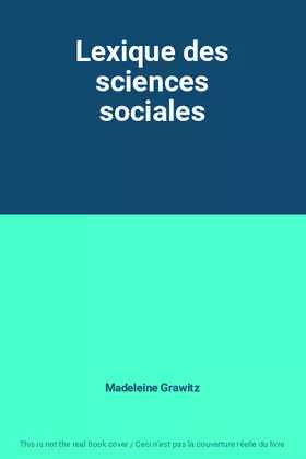 Couverture du produit · Lexique des sciences sociales