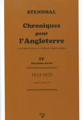 Couverture du produit · Chroniques pour l'Angleterre, tome 5 : Lettres du petit neveu de Grimm (1824-1825)