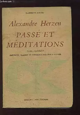 Couverture du produit · Passé et Méditations. TOME 1er