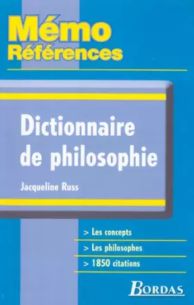 Couverture du produit · MEMO REFER. DICT.DE PHILOSOPHIE    (Ancienne Edition)
