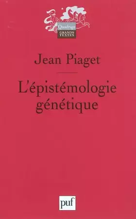 Couverture du produit · L'épistémologie génétique