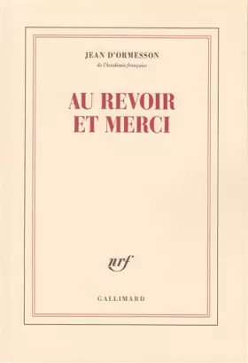 Couverture du produit · Au revoir et merci
