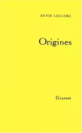 Couverture du produit · Origines