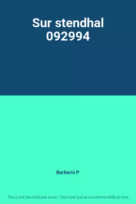 Couverture du produit · Sur stendhal 092994