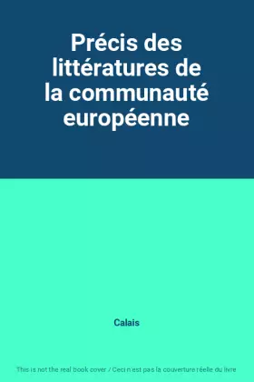 Couverture du produit · Précis des littératures de la communauté européenne
