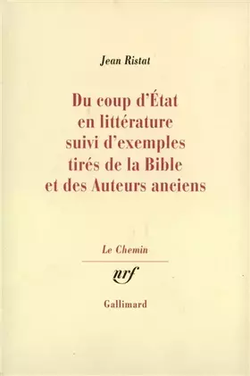 Couverture du produit · Du coup d'Etat en littérature