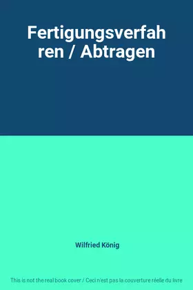 Couverture du produit · Fertigungsverfahren / Abtragen