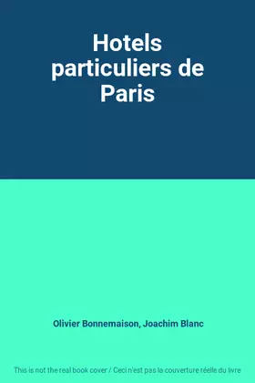 Couverture du produit · Hotels particuliers de Paris