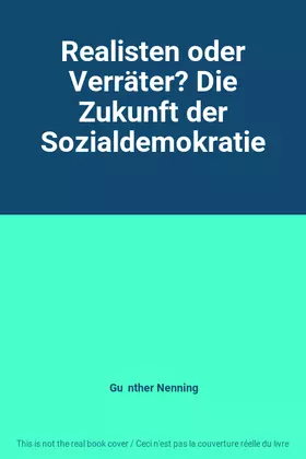 Couverture du produit · Realisten oder Verräter? Die Zukunft der Sozialdemokratie