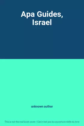 Couverture du produit · Apa Guides, Israel