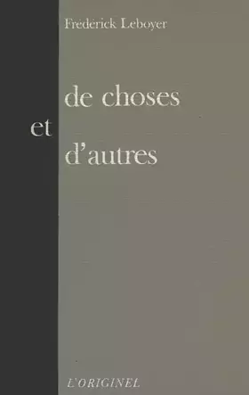 Couverture du produit · De choses et d'autres