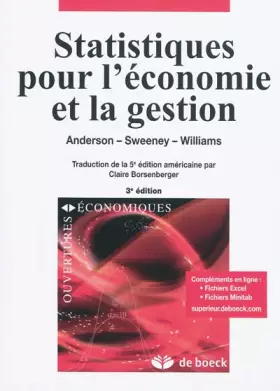 Couverture du produit · Statistiques pour l'économie et la gestion