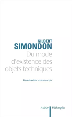 Couverture du produit · Du mode d'existence des objets techniques