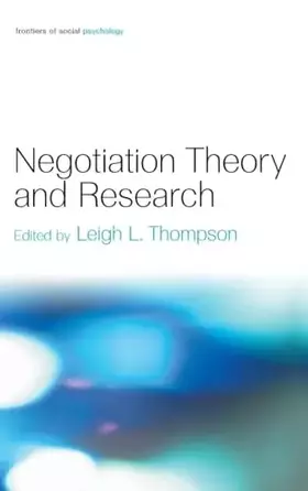 Couverture du produit · Negotiation Theory and Research (Frontiers of Social Psychology)