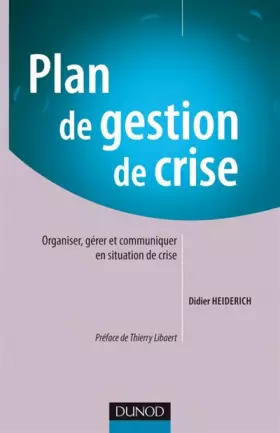 Couverture du produit · Plan de gestion de crise