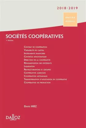 Couverture du produit · Sociétés coopératives 2018/19. 2e éd. - Création . Organisation . Fonctionnement