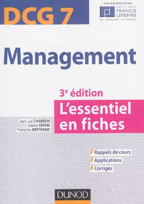 Couverture du produit · Management DCG 7 - 3e édition - L'essentiel en fiches