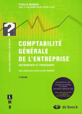 Couverture du produit · Comptabilité générale de l'entreprise : Instruments et procédures, avec exercices d'application corrigés