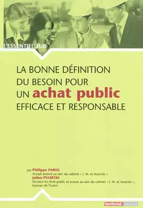 Couverture du produit · La bonne définition du besoin pour un achat public efficace et responsable