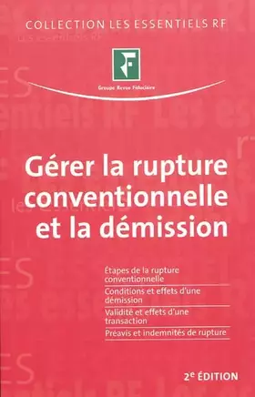 Couverture du produit · Gérer la rupture conventionnelle et la démission