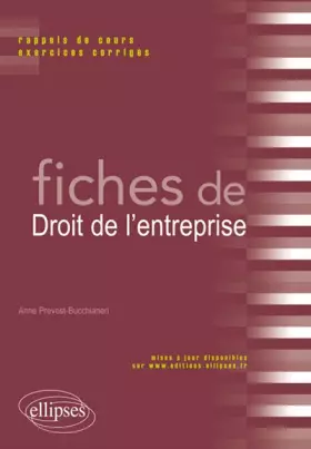Couverture du produit · Fiches de Droit de l'Entreprise