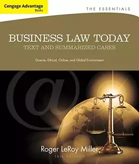 Couverture du produit · Cengage Advantage Books: Business Law Today, The Essentials: Text and Summarized Cases