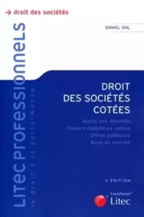 Couverture du produit · Droit des sociétés cotées