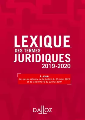 Couverture du produit · Lexique des termes juridiques