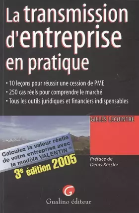 Couverture du produit · La transmission d'entreprise en pratique