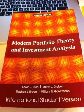 Couverture du produit · Modern Portfolio Theory and Investment Analysis