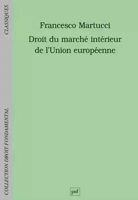 Couverture du produit · Droit du marché intérieur de l'Union européenne