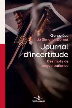 Couverture du produit · Journal d'incertitude: Des mots de longue patience